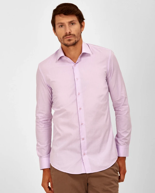 Vardas Vardas Πoυκάμισο Slim Fit Λιλά