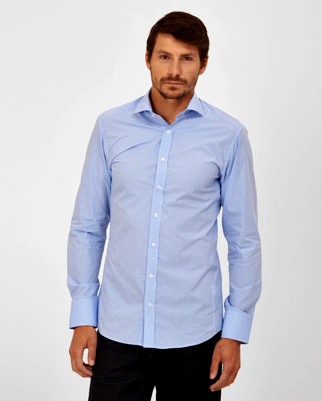 Vardas Vardas Πoυκάμισο Modern Fit Θαλασσί Καρό