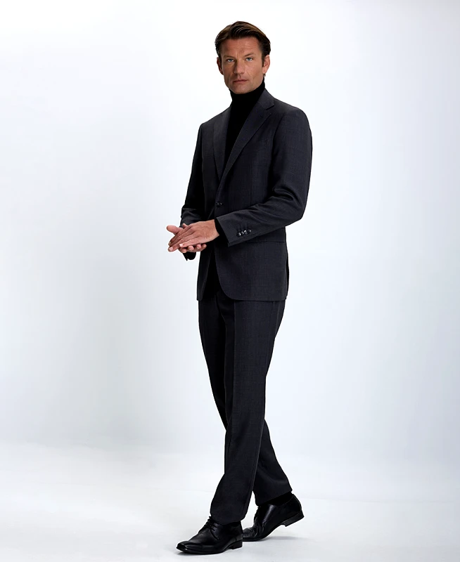 Kaiserhoff Kaiserhoff Ανδρικό Κοστούμι Hand Tailored Modern Fit σε Γκρι Καρό