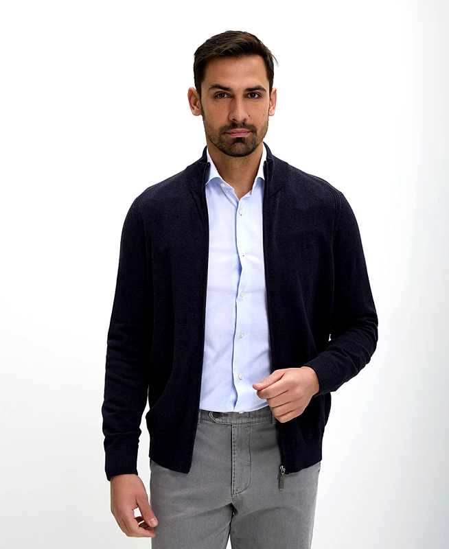 Commander Ανδρική Ζακέτα Regular Fit Βαμβακερή Με Φερμουάρ