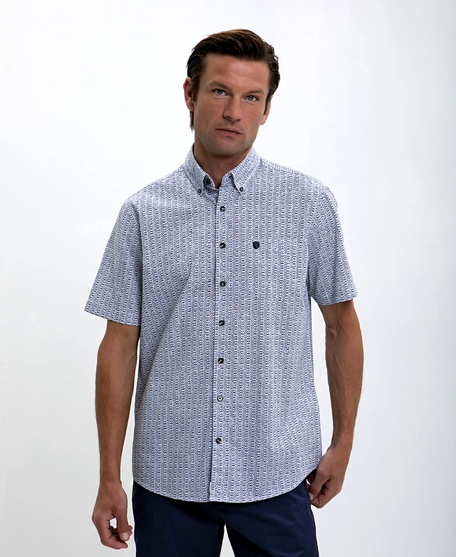 Basefield Ρετρό Button Down Πουκάμισο Modern Fit σε Λευκό