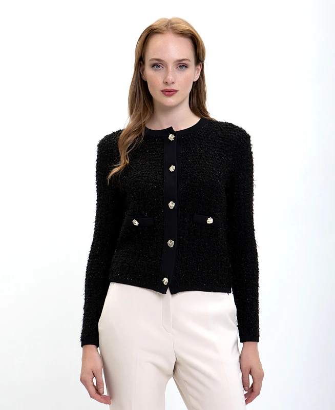 Penny Black PennyBlack Basketweave Σακάκι σε Μαύρο