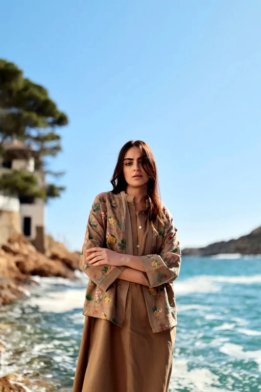 Luna Llena Luna Llena Γυναικείο Κιμονό Ραφινάτο με Κεντήματα Floral Regular Fit