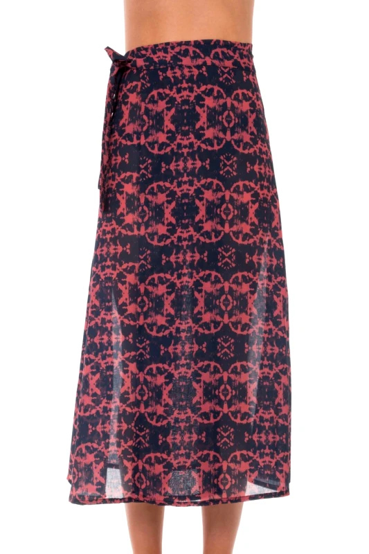 Emmanuella Swimwear Midi Φούστα Παρεό σε Εμπριμέ Μπλε