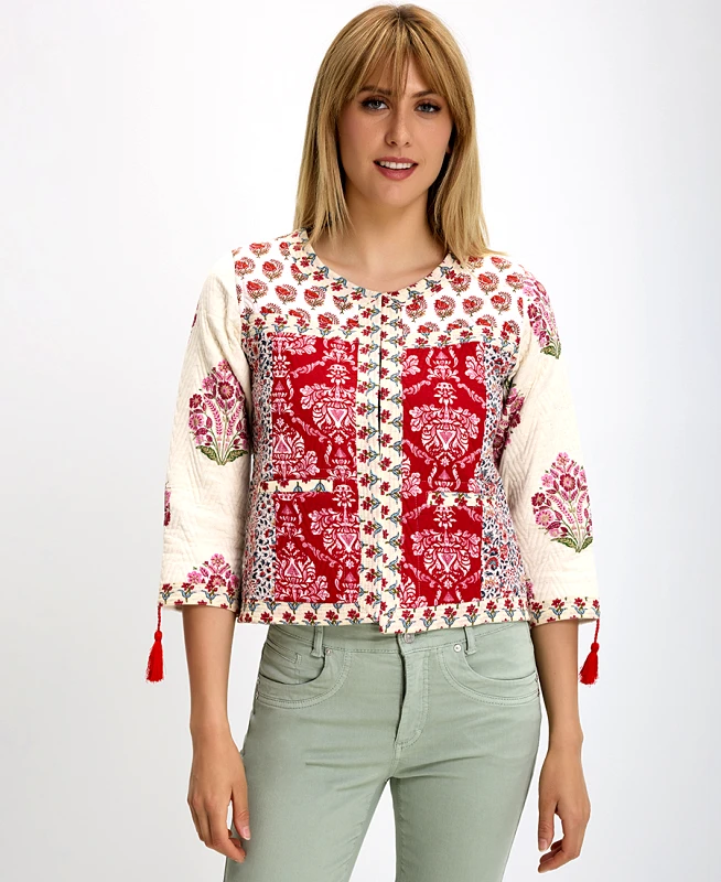 Luna Llena Luna Llena Patchwork Crop Jacket