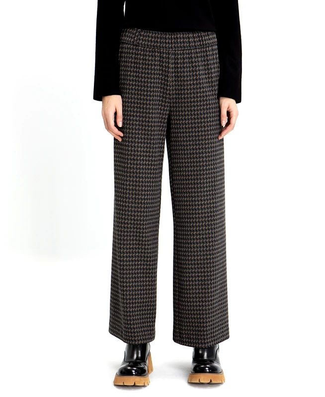 Laura Donini Παντελόνα Wide Leg σε Γκρι Εμπριμέ