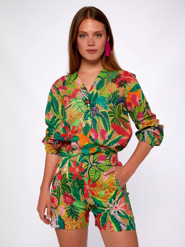 Vilagallo Shorts Tropical Print σε Εμπριμέ