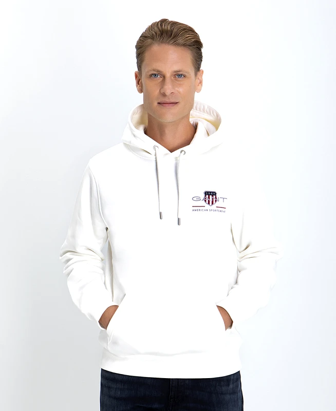 Gant Gant Ηoodie Modern Fit σε Υπόλευκο