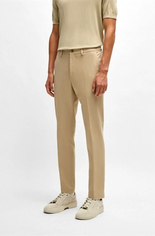Boss Boss Ανδρικό Παντελόνι Slim Fit Από Βαμβάκι Και Κασμίρι