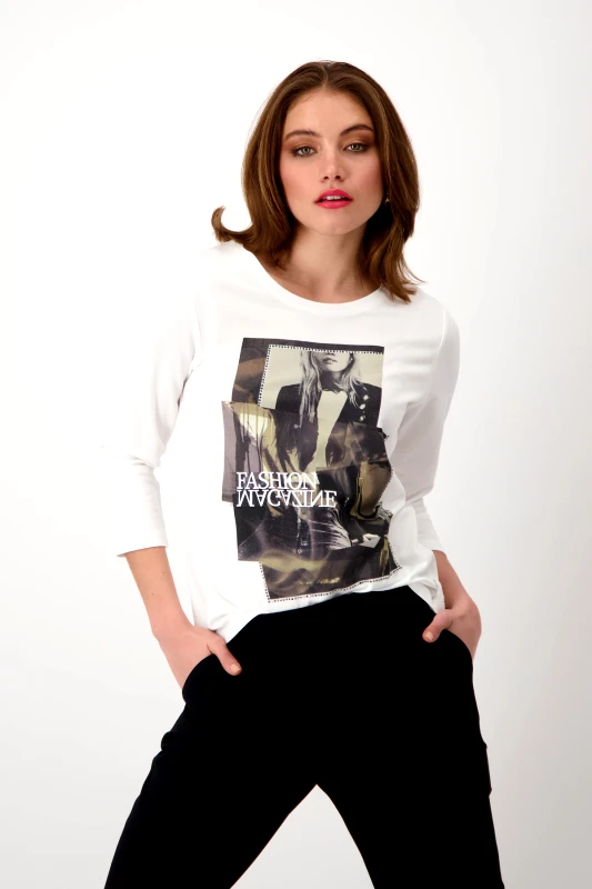 Monari Monari Γυναικεία Μπλούζα με Στάμπα