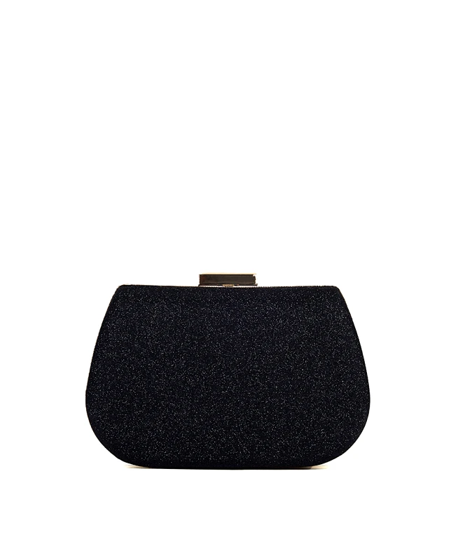 Lady Diva Γυναικείο Τσαντάκι Clutch Ώμου/Χειρός Glitter & Metal σε Μαύρο