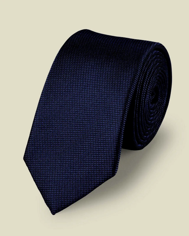 Charles Tyrwhitt Charles Tyrwhitt Ανδρική Γραβάτα Slim από Μετάξι με Ανθεκτικό Φινίρισμα σε French Blue