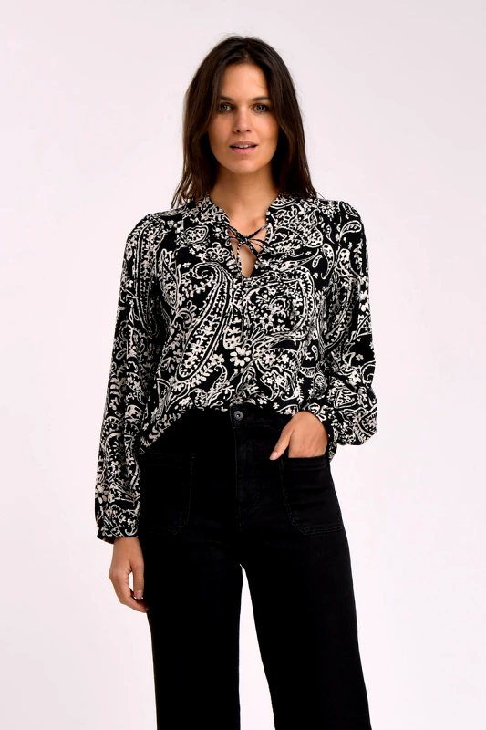 La Fee Maraboutee La Fee Maraboutee Γυναικεία Μπλούζα Ασπρόμαυρη 100% Viscose