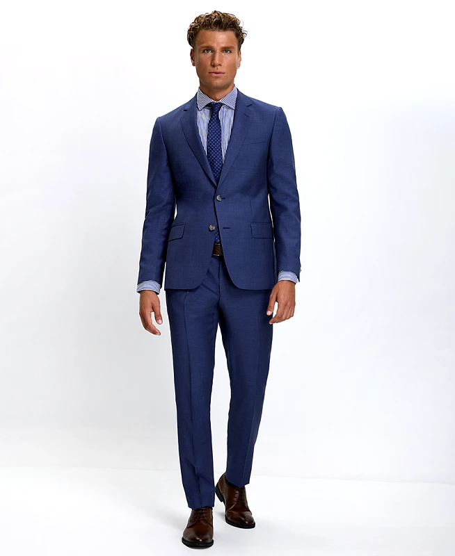 Hd X Vardas HD x Vardas Ανδρικό Κοστούμι Modern Fit σε Μπλε Ραφ
