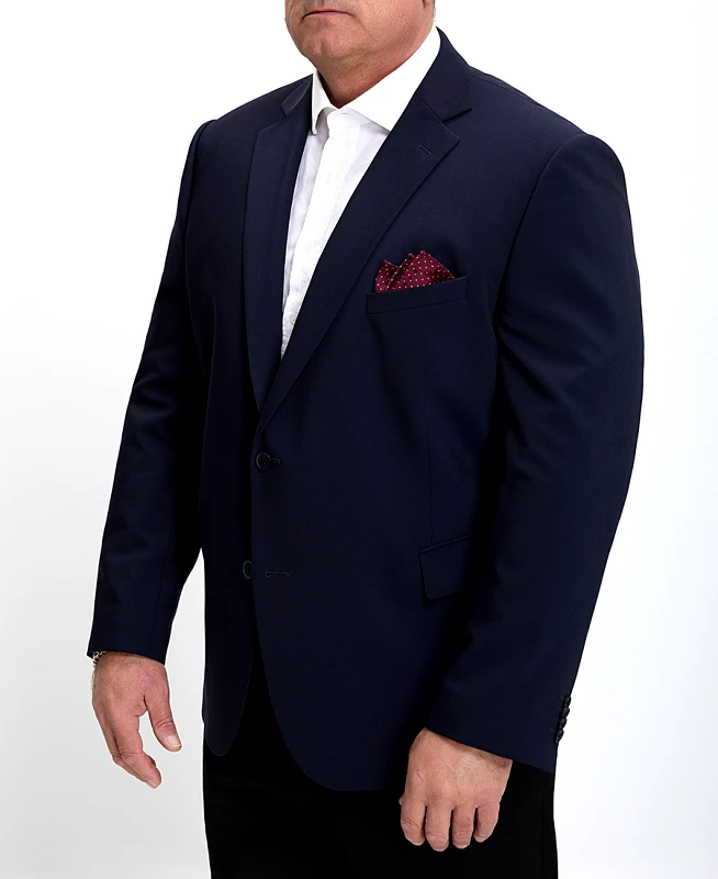 Vardas Vardas Plus Size Ανδρικό Σακάκι Modern Fit σε Σκούρο Μπλε