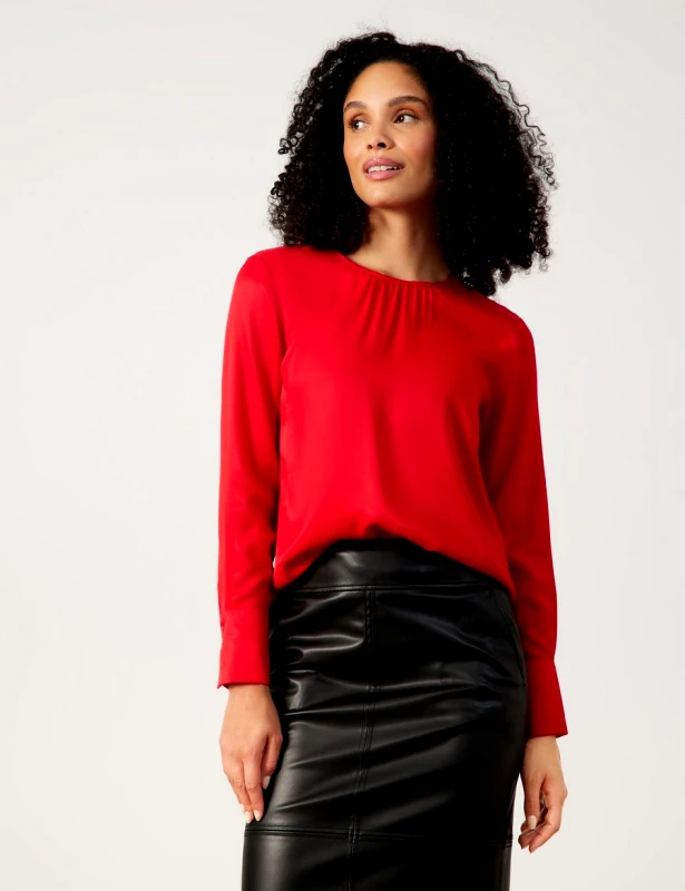 Gerry Weber Gerry Weber Γυναικείο Μπλουζάκι με Στρογγυλή Λαιμόκοψη σε Κόκκινο