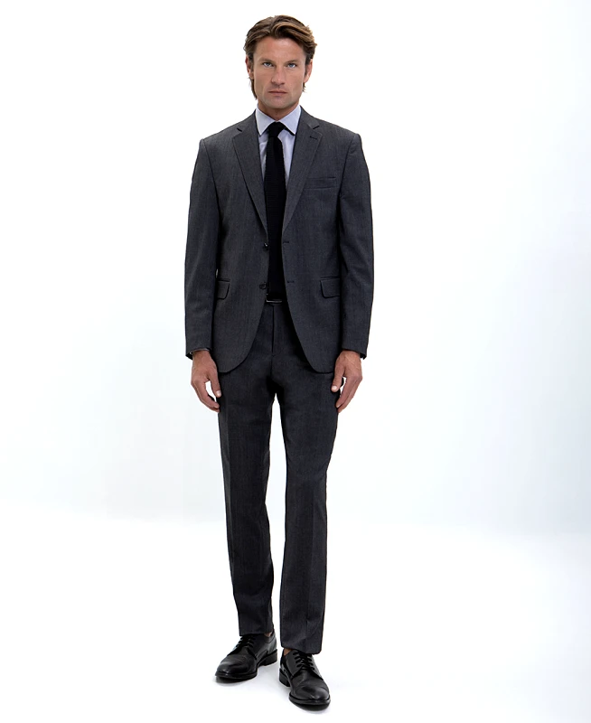 Vardas Vardas Ανδρικό Κοστούμι με Μικροσχέδιο Slim Fit σε Γκρι