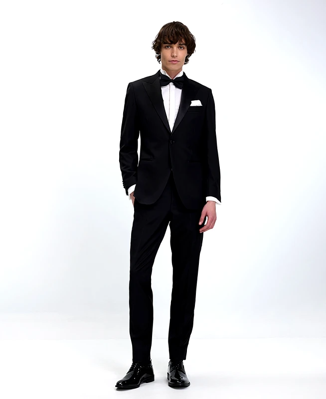 Vardas Vardas Ανδρικό Tuxedo Slim Fit Μαύρο Με Σατέν Πέτο