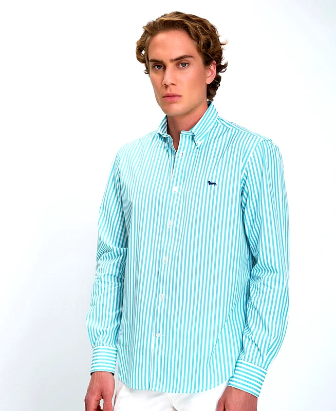 Harmont & Blaine Harmont & Blaine Ανδρικό Βαμβακερό Πουκάμισο με Ρίγες Regular Fit
