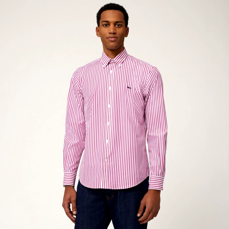 Harmont & Blaine Harmont & Blaine Ανδρικό Βαμβακερό Πουκάμισο με Ρίγες Regular Fit