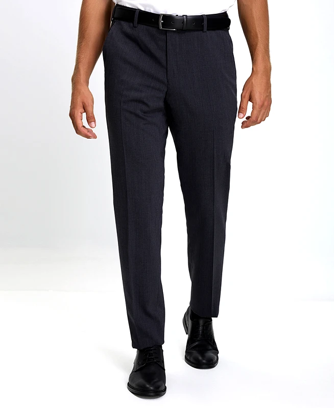 Vardas Vardas Ανδρικό Παντελόνι Straight Fit Σε Ίσια Γραμμή Σκούρο Γκρι