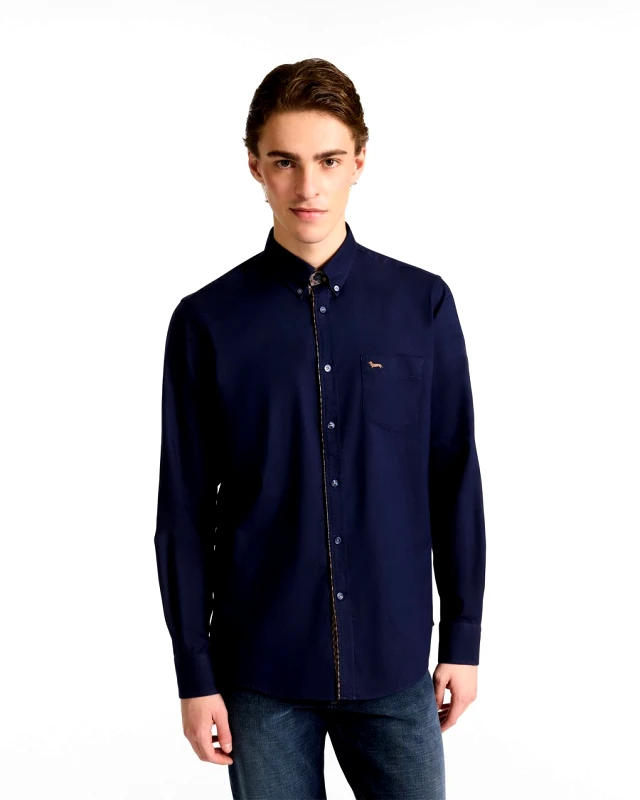 Harmont & Blaine Harmont & Blaine Ανδρικό Πουκάμισο Regular Fit Βαμβακερό Oxford Σκούρο Μπλε