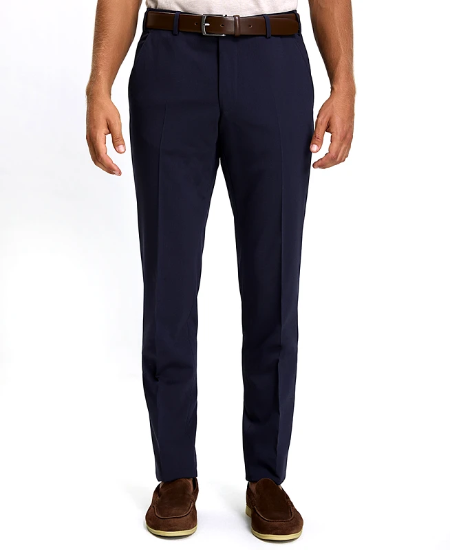 Vardas Vardas Ανδρικό Παντελόνι Straight Fit Σε Ίσια Γραμμή Μπλε
