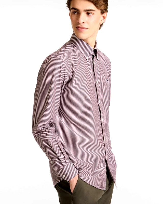Harmont & Blaine Harmont&Blaine Ανδρικό Πουκάμισο Regular Fit Με Ρίγες Και Κεντημένο Dachshund Sport