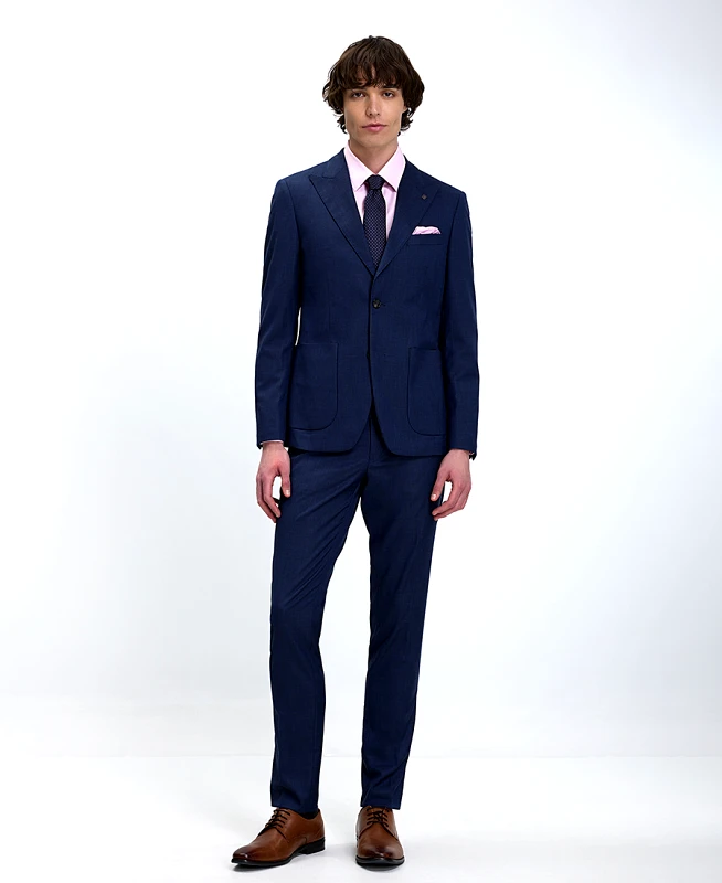 MarkUp Mark Up Ανδρικό Κοστούμι Slim Fit Πολυεστερικό Με Μικροσχέδιο