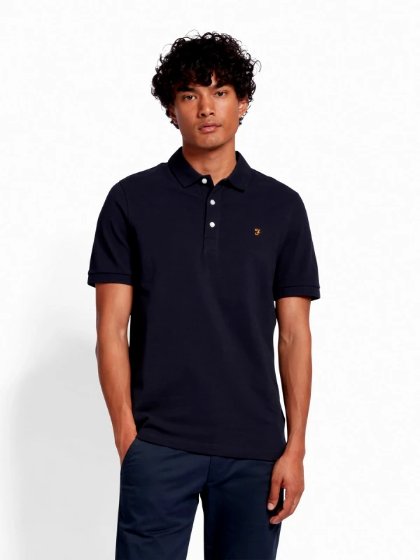 Farah Farah Ανδρικό Polo Μπλουζάκι Κοντομάνικο Slim Fit από Οργανικό Βαμβάκι