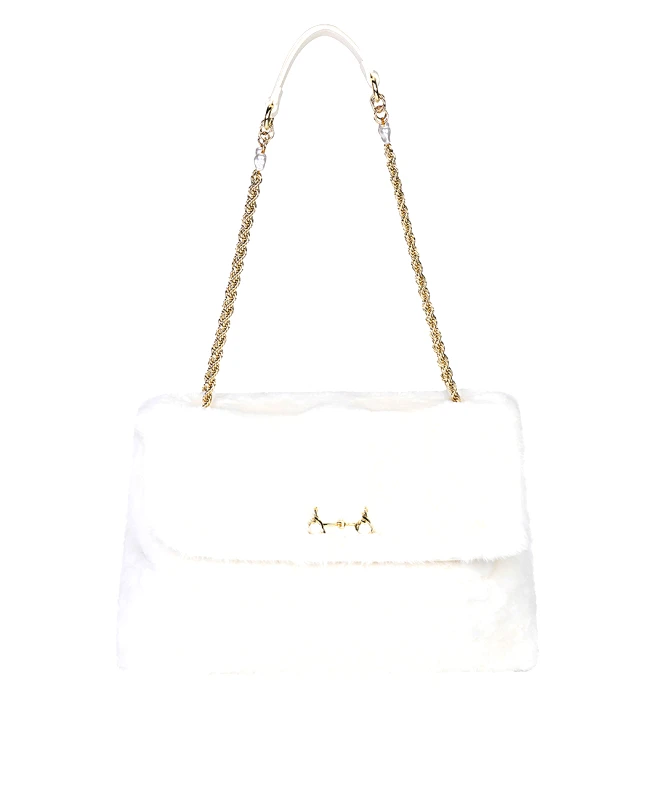 L'Atelier du Sac L’Atelier Du Sac Γυναικεία Τσάντα Ώμου Με Eco Fur Υφή Και Αλυσίδα