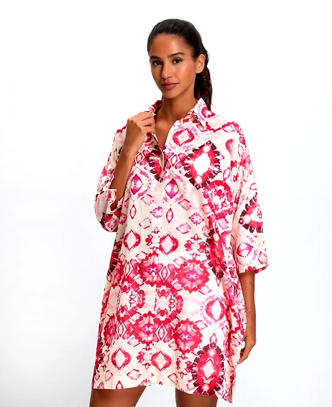 Mina Roo Γυναικείο Σεμιζιέ Comfort Fit Βαμβακερό Με Μοτίβο Tie-Dye