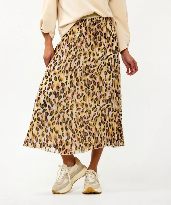 EsQualo EsQualo Γυναικεία Midi Φούστα Πλισέ με Animal Print