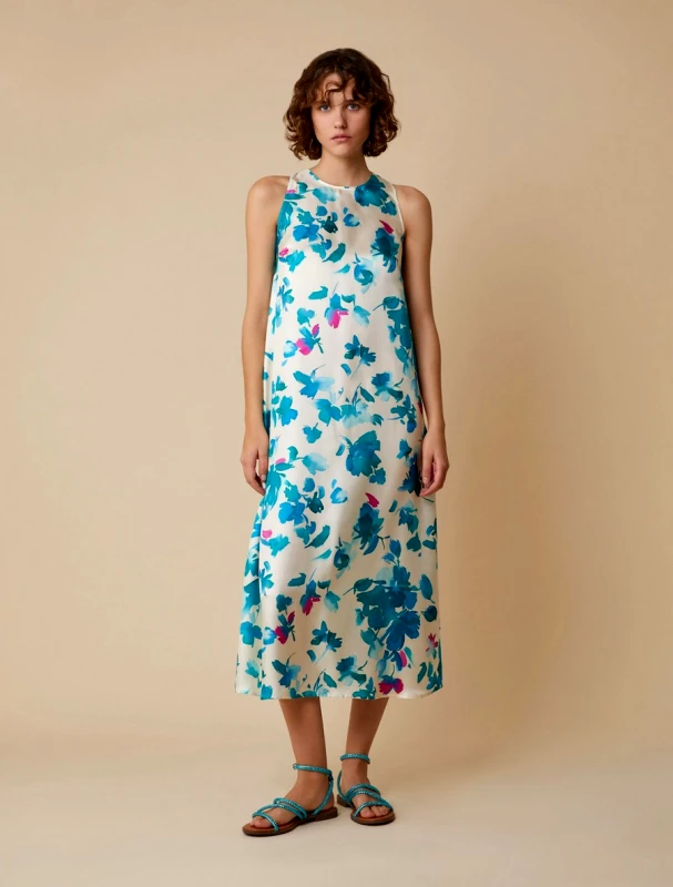 Penny Black Penny Black Γυναικείο Μακρύ Φόρεμα Μεταξωτό Relaxed Fit με Halterneck Σχέδιο Εμπριμέ
