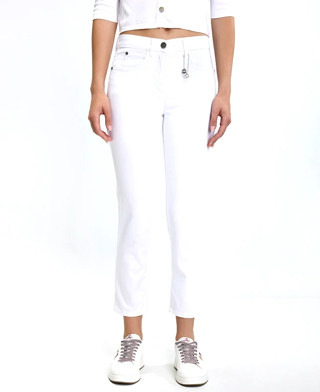 Ariela Montero Γυναικείο Παντελόνι Regular Fit με Cropped Γραμμή και Μεταλλικό Charm