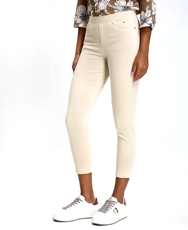 Ariela Montero Γυναικείο Παντελόνι Slim Fit Με Πέντε Τσέπες Και Κλείσιμο Χωρίς Κουμπί Μπεζ
