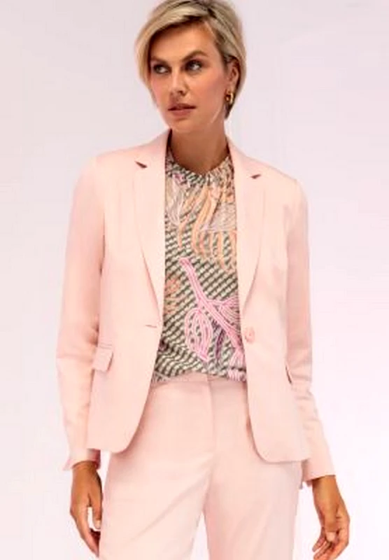Bianca Bianca Γυναικείο Blazer Slim Fit Μονόκουμπο Ροζ
