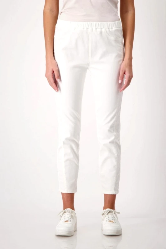Monari Monari Γυναικείο Παντελόνι Jeggings Slim Fit Από Βαμβακερό Μείγμα Με Λάστιχο Στη Μέση