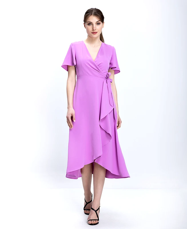 Phase Eight Phase Eight Γυναικείο Midi Φόρεμα Κρουαζέ Με Βολάν Regular Fit