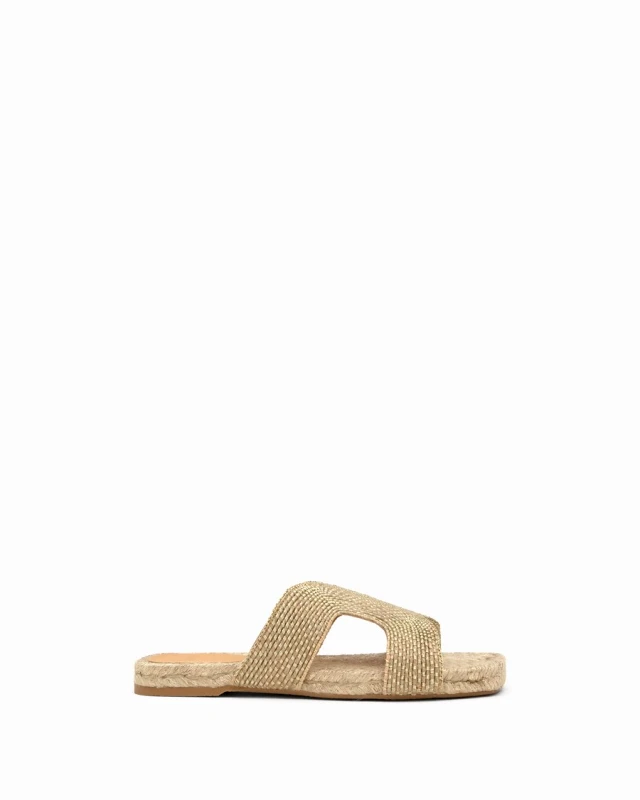 Castaner Castaner Γυναικείο Σανδάλι Regular Jute-Rayon Χρυσό