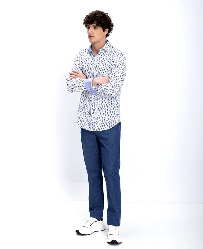 Kaiserhoff Kaiserhof Ανδρικό Παντελόνι Jean Με Καθαρή Γραμμή Straight Fit