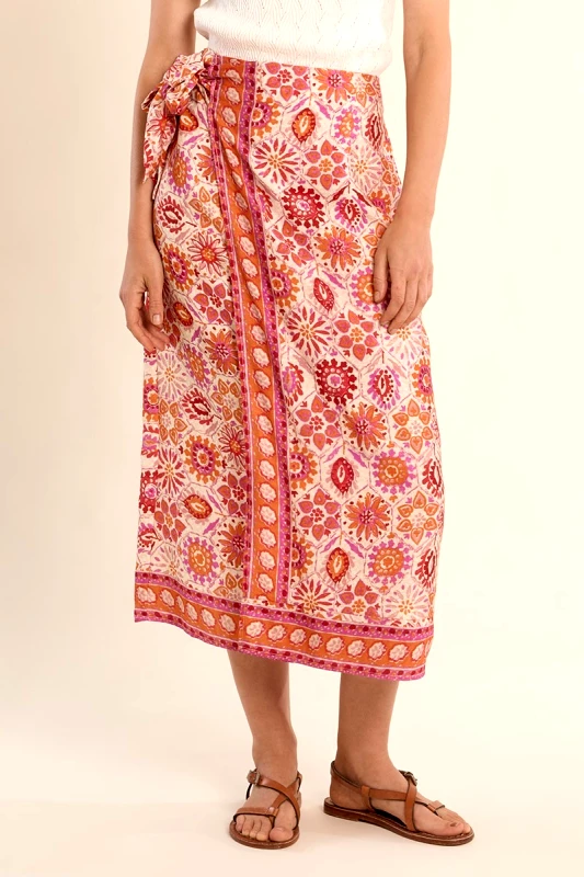 Molly Bracken Molly Bracken Γυναικεία Φούστα Midi Wrap Εμπριμέ