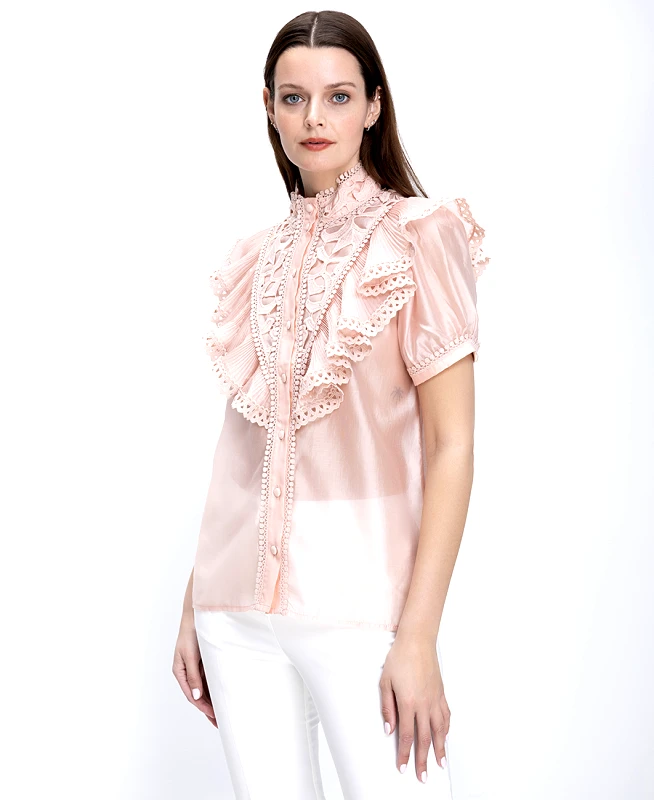 Paper Lace Paper Lace Γυναικείο Πουκάμισο Κανονική Γραμμή Με Δαντέλα Και Βολάν