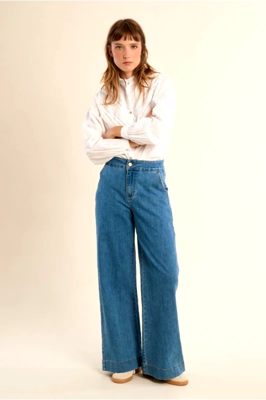 Molly Bracken Molly Bracken Γυναικείο Denim Παντελόνι Με Ψηλόμεση Γραμμή