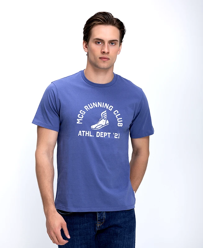 McGregor McGregor Ανδρικό T Shirt Regular Fit Με Running Club Print Στο Στήθος