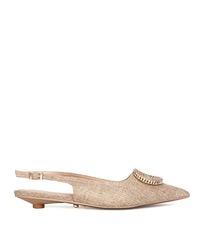 Twenty Four Haitch Twenty Four Haitch Γυναικεία Slingback Με Αγκράφα Και Strass