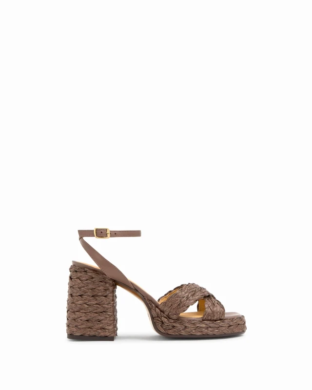 Castaner Castaner Γυναικεία Πέδιλα Από Raffia Με Πλατφόρμα Και Χοντρό Τακούνι