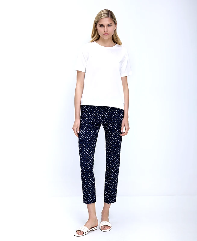 Laura Donini Γυναικείο Παντελόνι Regular Fit Με Ίσια Γραμμή Και Cropped Μήκος