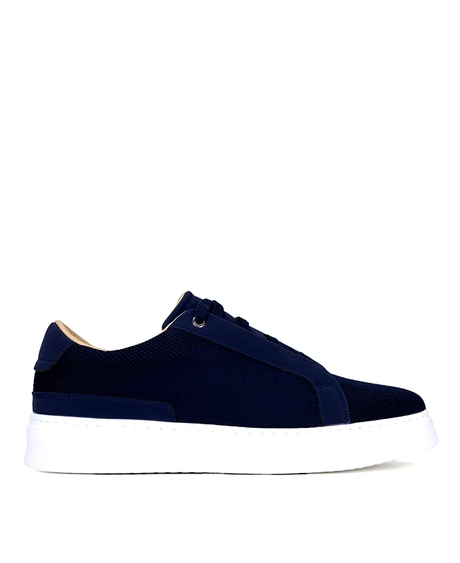 Vardas Vardas Ανδρικά Sneakers Δερμάτινα Με Υφασμάτινες Διάτρητες Λεπτομέρειες Και Λευκή Σόλα
