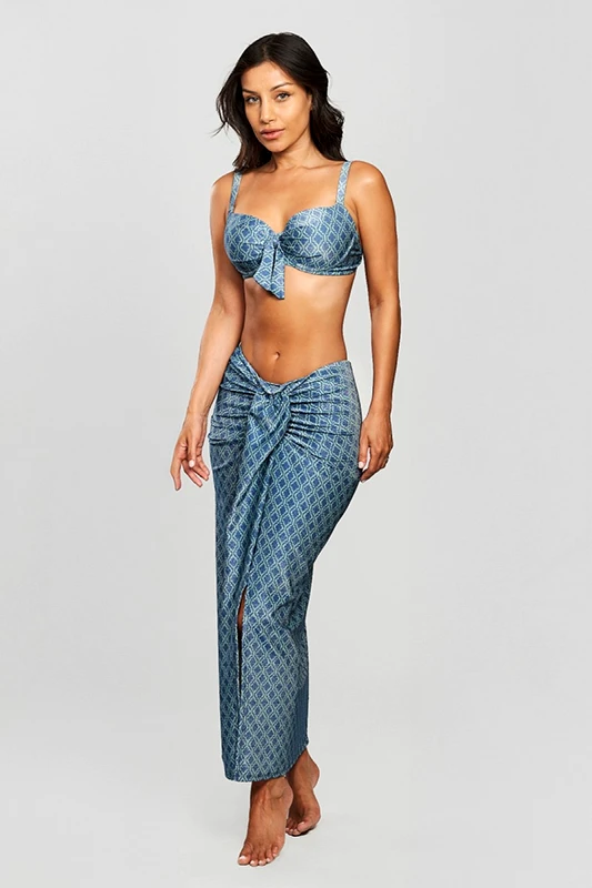 Crool Crool Γυναικεία Maxi Beachwear Φούστα Παρεό Relaxed Fit Με Ελαστική Μέση